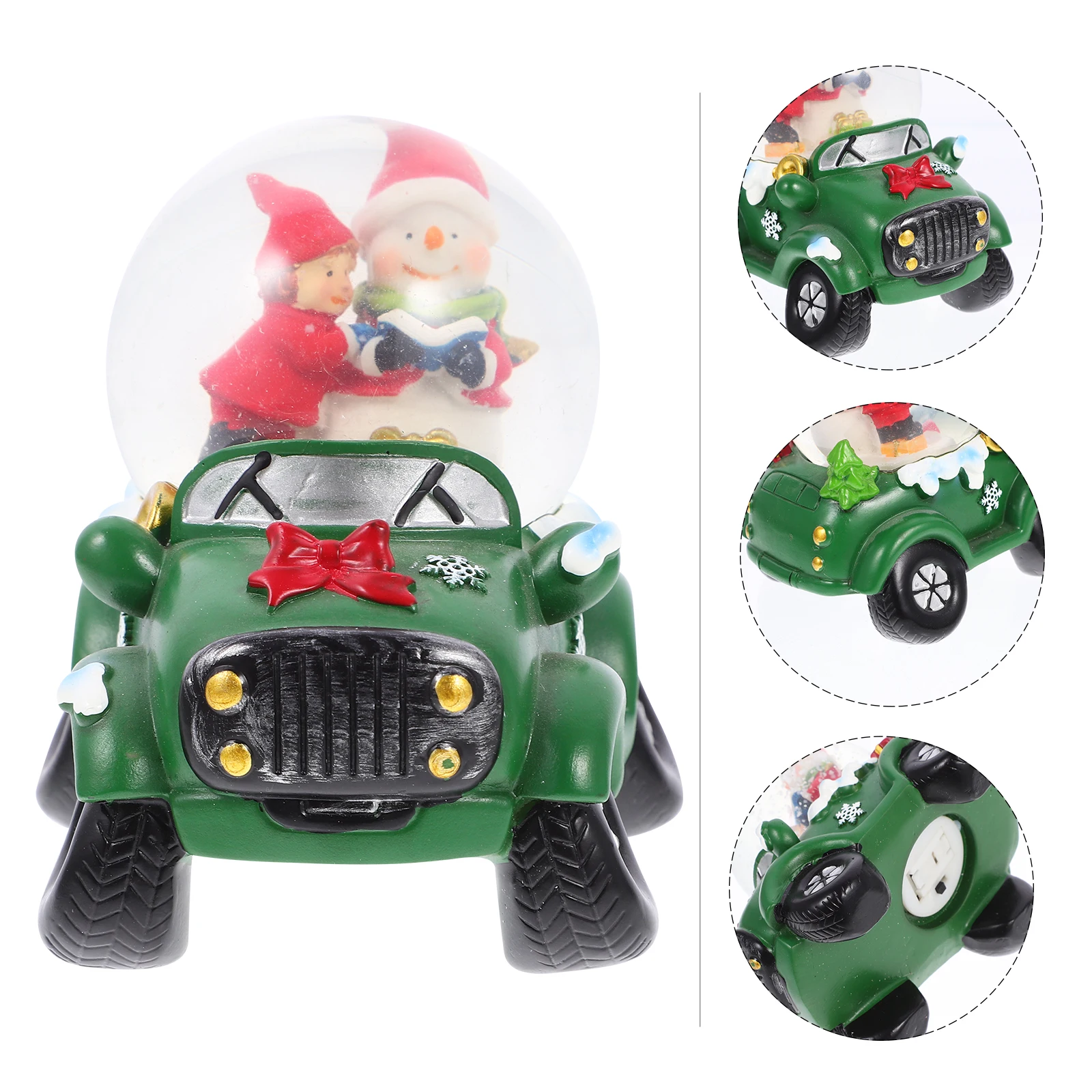 

1 pc Xmas Crystal Ball Santa Claus Car Ornament Glowing Desktop Decoration Christmas Adornment Luminous Tabletop Decor Creative
