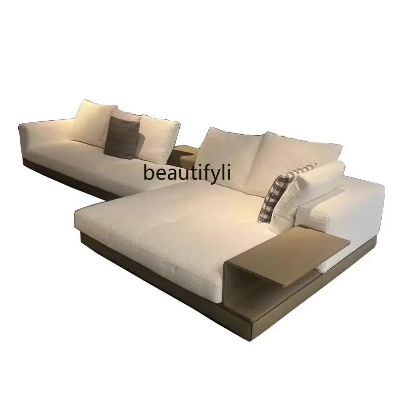 

Modern simple large apartment living room 2025 new fabric large flat leather sofa