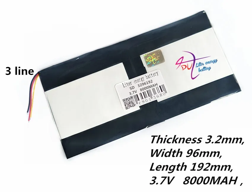 3296192 3.7 V 8000 mAh Cho Máy Tính Bảng Teclast X98 không 3G P98 3G v99i Máy Tính Bảng Pin 3 dây chất lượng hoàn hảo của công suất lớn thay thế