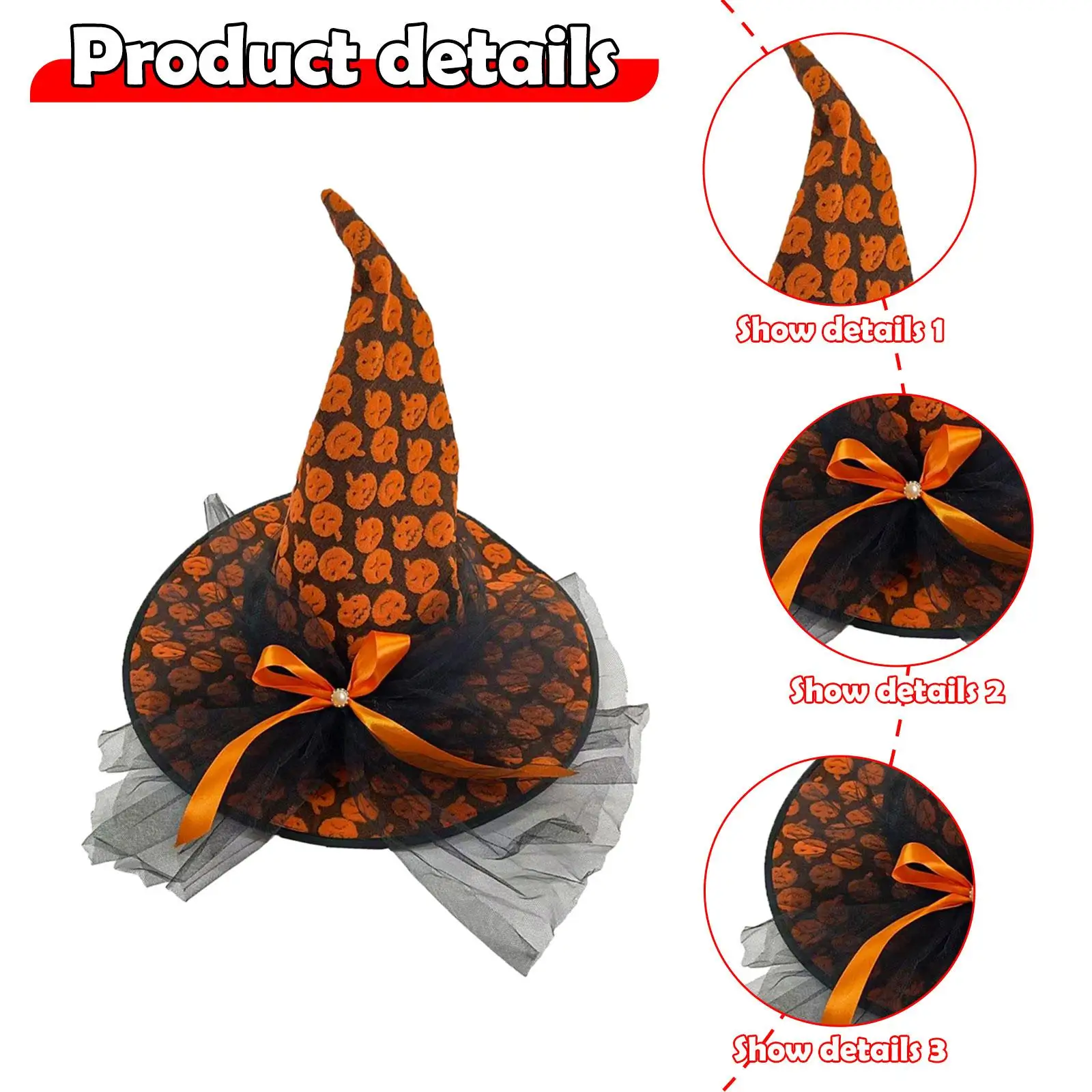 Halloween heksenhoed modern voor volwassenen puntige pet voor maskerade carnaval vakantie
