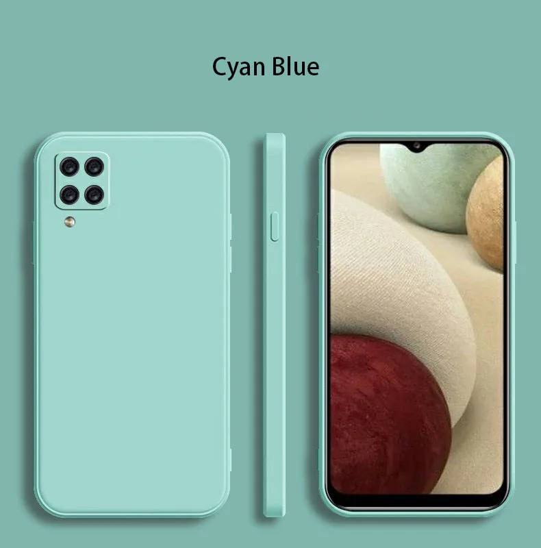 Para Samsung Galaxy A12 M12 F12 funda cuadrada de silicona líquida para teléfono Samsung A12 5G protección de cámara contraportada Fundas