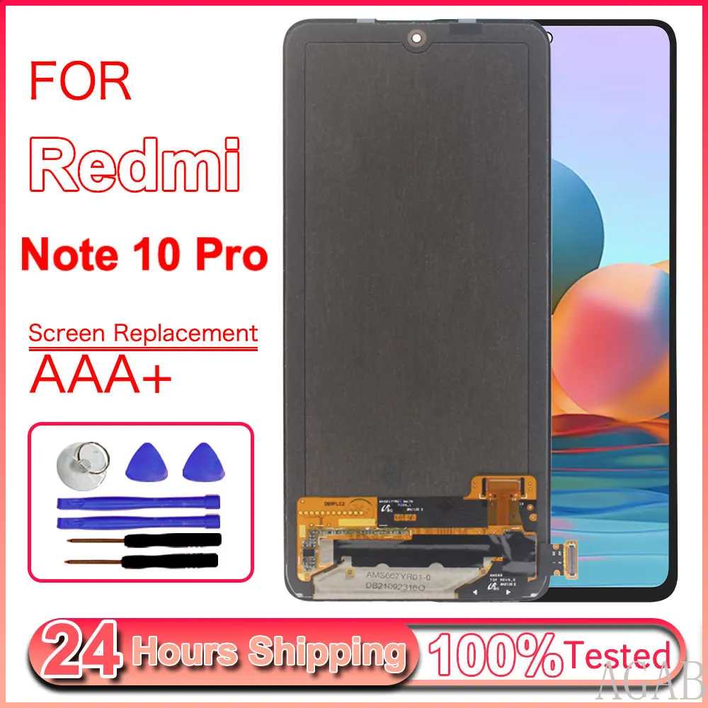 6.67” AMOLED LCD for Xiaomi Redmi Note 10 Pro 4G LCD Display Touch Screen Digitizer for Redmi Note 10 Pro 4G M2101K6R Phone LCD