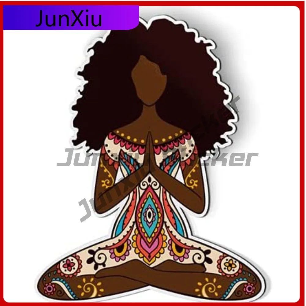 

Black Girl Yoga Anime Premium Scratch Resistant Aesthetic Laptop Decal Accessory Waterproof Vinyl Car Window Bumper Auto