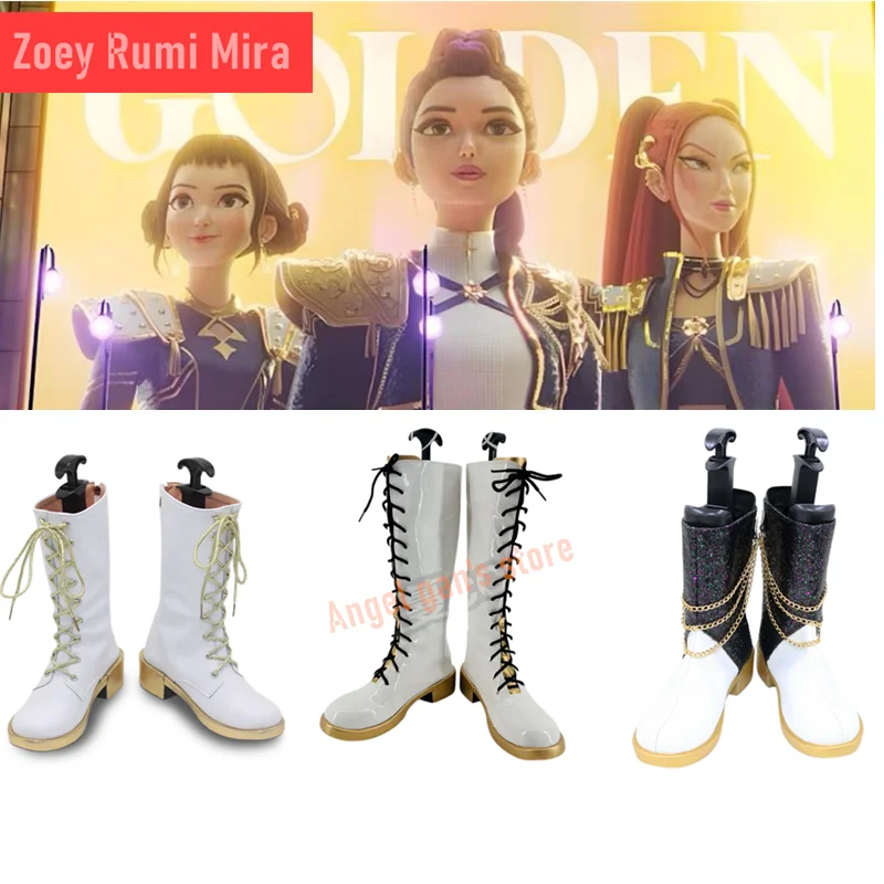 

Обувь Rumi для девочек KPop, охотники на демонов Mira Zoey, костюм для косплея, обувь в стиле аниме, карнавальные ботинки на Хэллоуин, детская обувь по индивидуальному заказу, ботинки