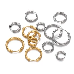 10pcs Stainless Steel Small Hoop Earring Piercing Ear Cartilage 8-18mm Women Round Circle Pendant for DIY Earring Jewelry Making