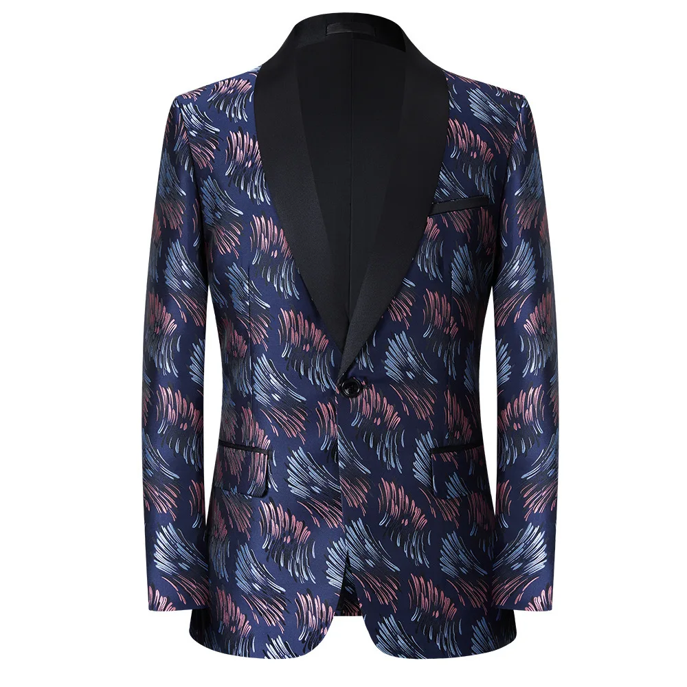 New Men's Suits in Europe and America Korean Version of Slim Men's Stage Banquet Hosted Party Casual One-piece Suit.