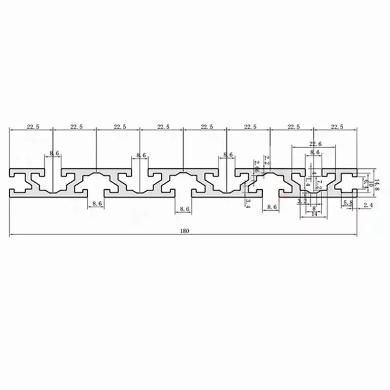 1PCS 15180 Aluminum Profile Extrusion CNC Parts Anodized Linear Rail for DIY CNC 3D Printer Workbench Length 100/500/600-1000mm