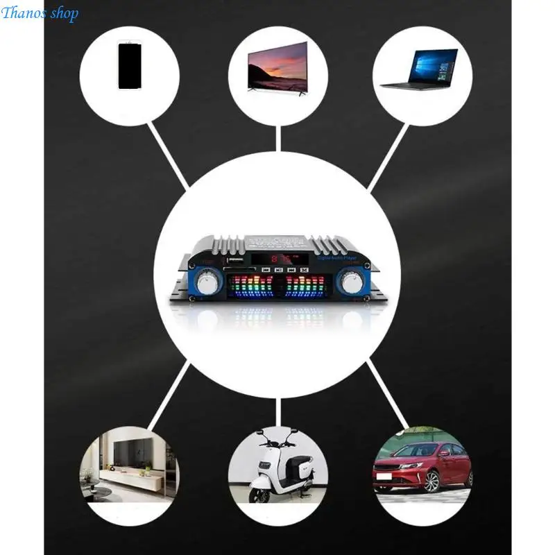 Professional 4Channel Stereo Power Amplifier Wireless Bluetooth-compatible 5.0 USB TF Card Reader Home Car Audios X37A