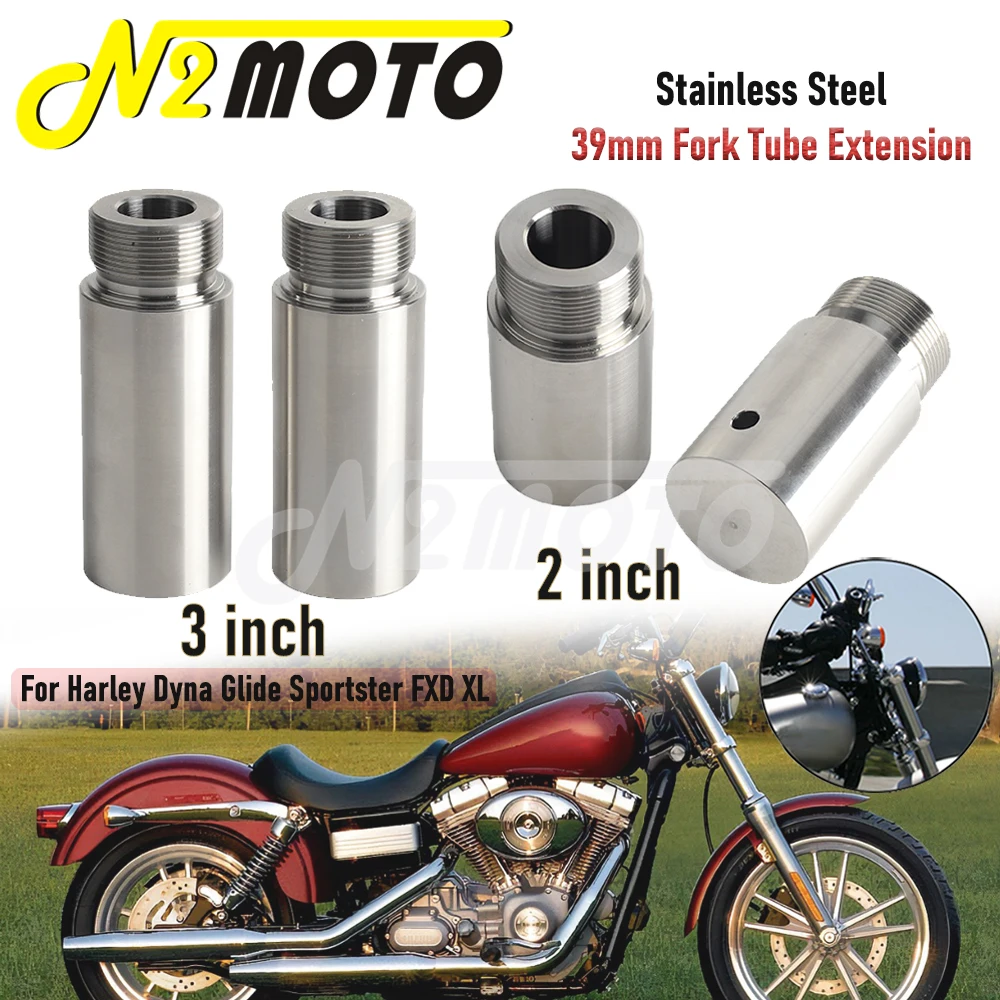 

Motorcycle 40mm Fork Tube 2" 3" Extension Chrome Steel Front Fork Tubes Extender For Harley Dyna Glide Sportster XL 883 1200 FXD