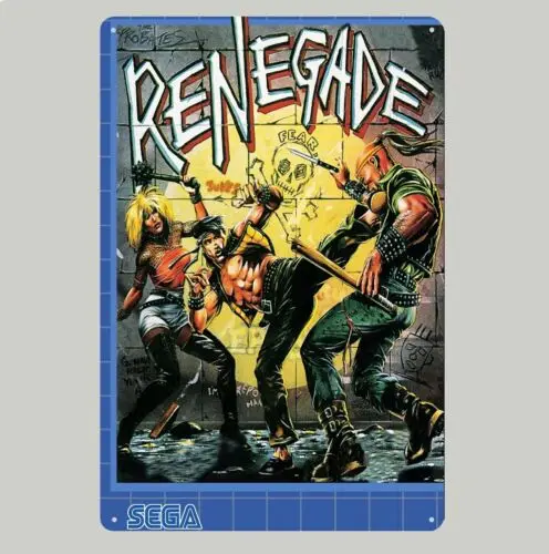 Renegade Retro Video Game Metal Poster Tin Sign 20*30cm-aluminum