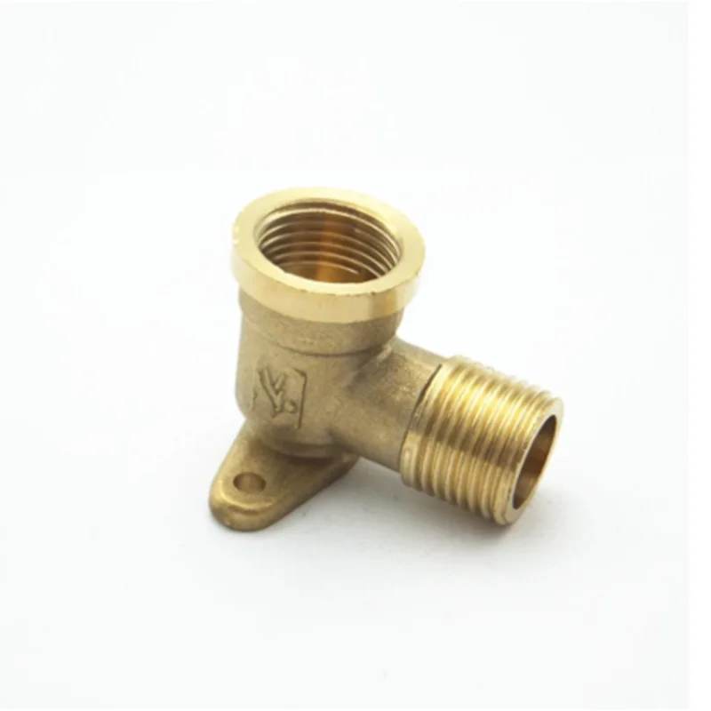 Ottone 1/2 "femmina x 1/2" filettatura maschio BSP gomito a 90 gradi può fissare il connettore del tubo dell'acqua idraulico con piastra di Base