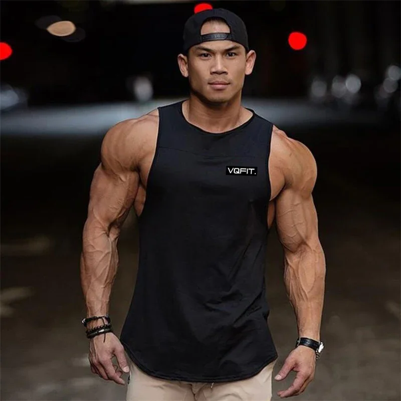 

Brand Fashion Gym Muscle Sleeveless Shirt Tank Top Men Fitness Workout Singlets Casual O-neck Clothing Bodybuilding Sport Vest