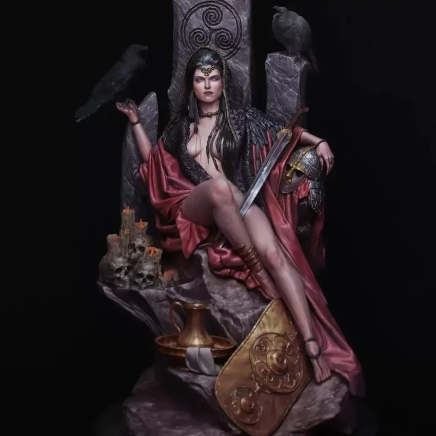 

1/24 Scale Resin Figure model kits The Morrigan, Goddess or War Fantasy Miniature Hobby Toys Unassembled and unpainted statue