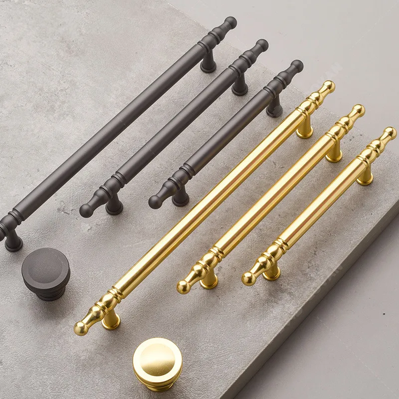 Gold Cabinet Pull Aluminum Furniture Handle Kitchen Cupboard Drawer Knobs Hardware