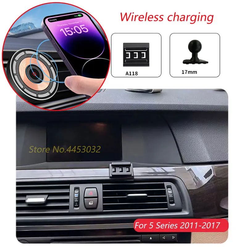 

For BMW F10 5 Series 2011-2017 15W Car Wireless Charger Phone Holder Rotatable Magnetic Bracket Fast Charging Accessories