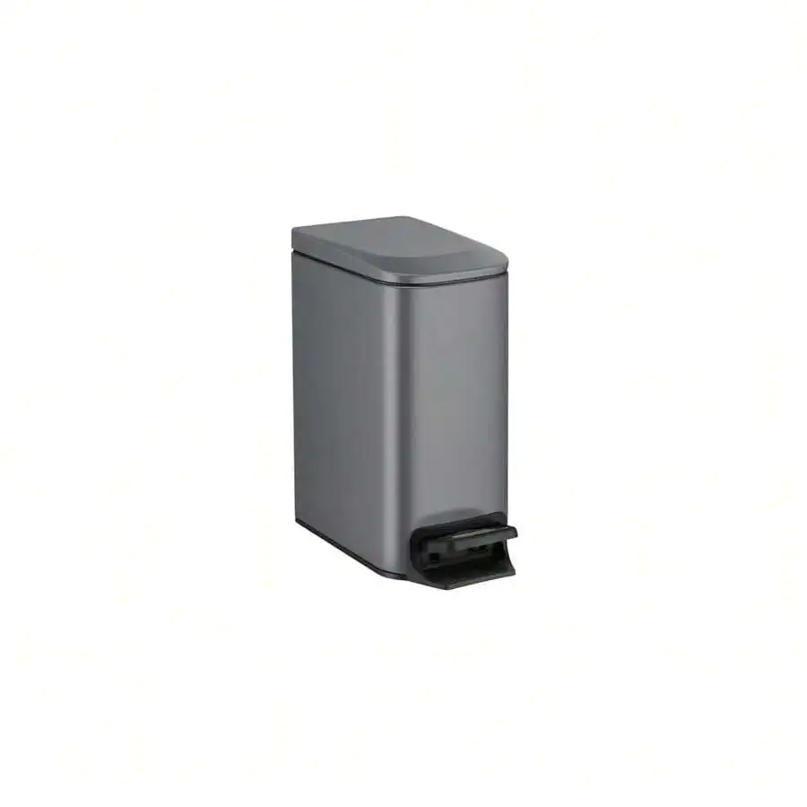 

Slim Step Pedal Trash Can With Soft Close Lid 6L Stainless Steel Garbage Bin For Bathroom Kitchen Office