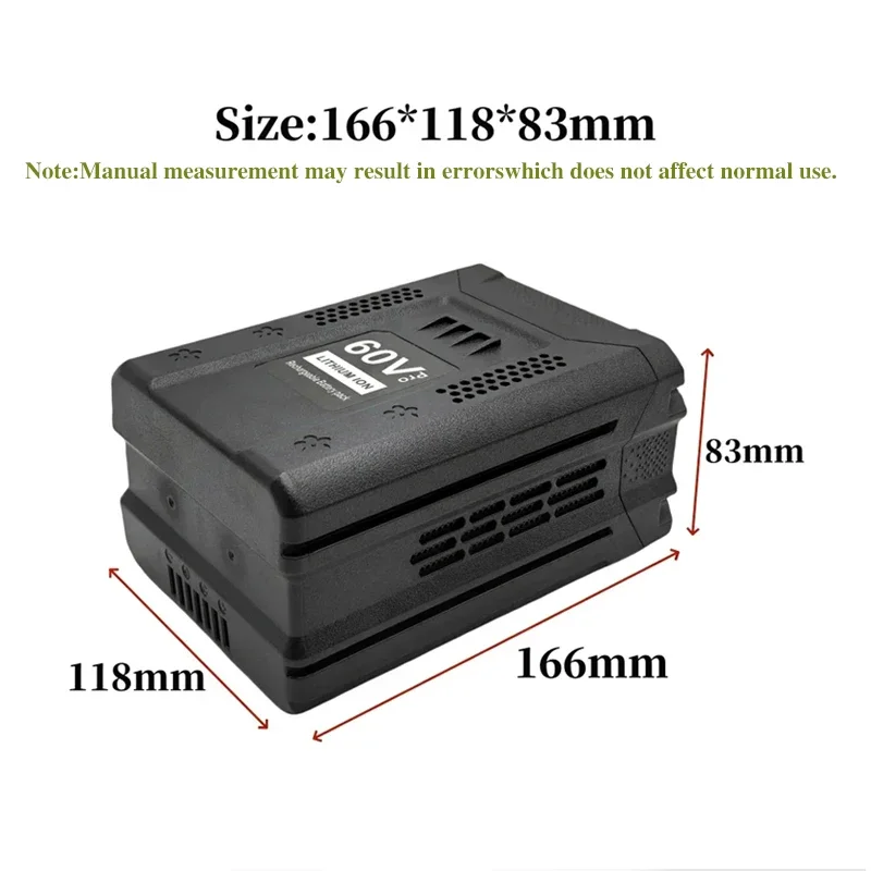 

For Greenworks PRO 60V 6.0/8.0/10.0AhLithium Ion Battery Replacement 3X Longer Runtime,for brushless lawn mowing GD60AB, etc