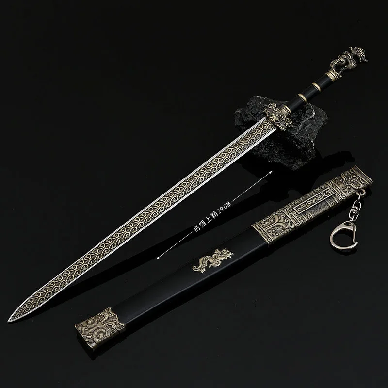 29cm Real Steel Swords Model with Sheath All Metal Crafts Weapon Ornament Outdoor Toys Katana Collections Gifts