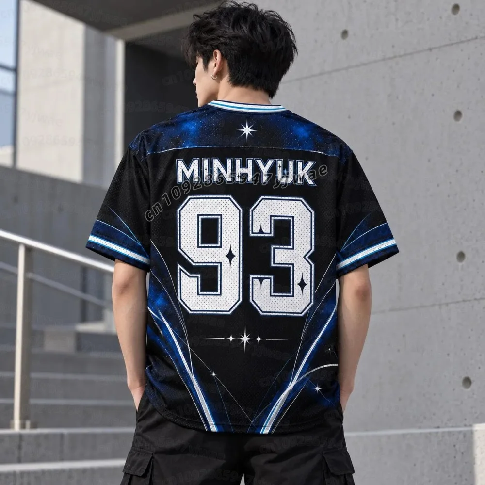 Sommerliches Damen-T-Shirt für Erwachsene, Motiv: Galactic Monsta X World Tour, The X Nexus, gemischtes Mesh-Material, Hyungwon-Fans-T-Shirt, für Damen, Herren und Kinder. – Detail 9