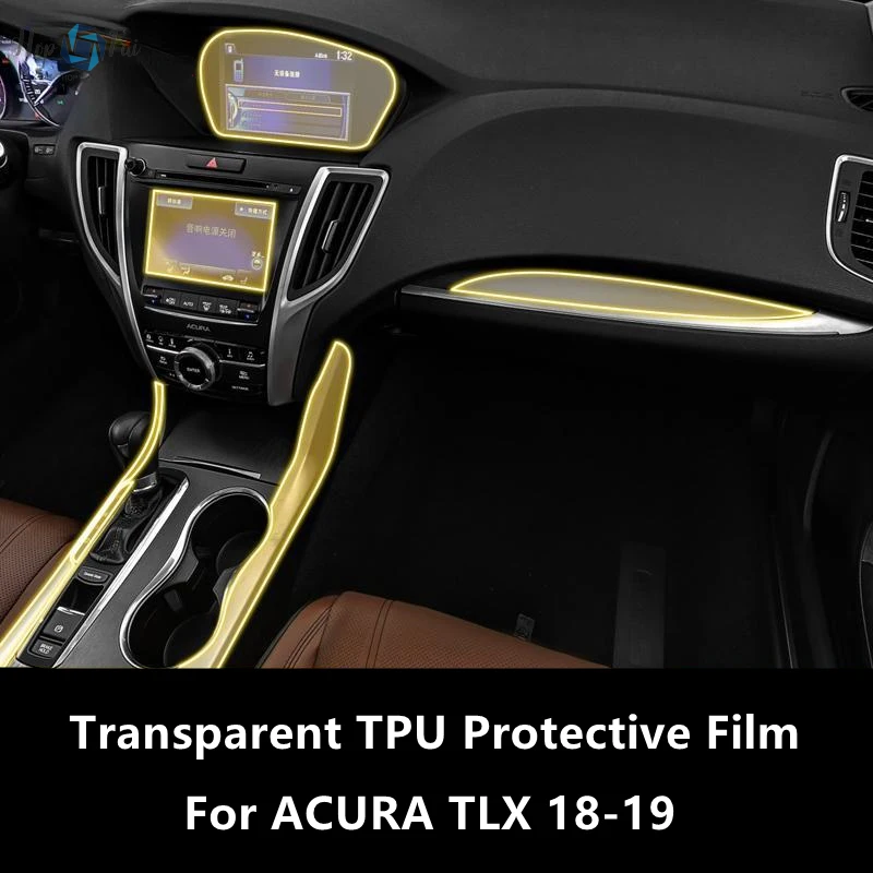 For ACURA TLX 18-19 Car Interior Center Console Transparent TPU Protective Film Anti-scratch Repair Film Accessories Refit