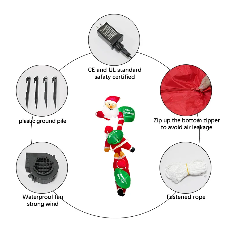 Christmas inflatable wall climbing Santa Claus luminous air mold outdoor courtyard scene arrangement pendant decoration