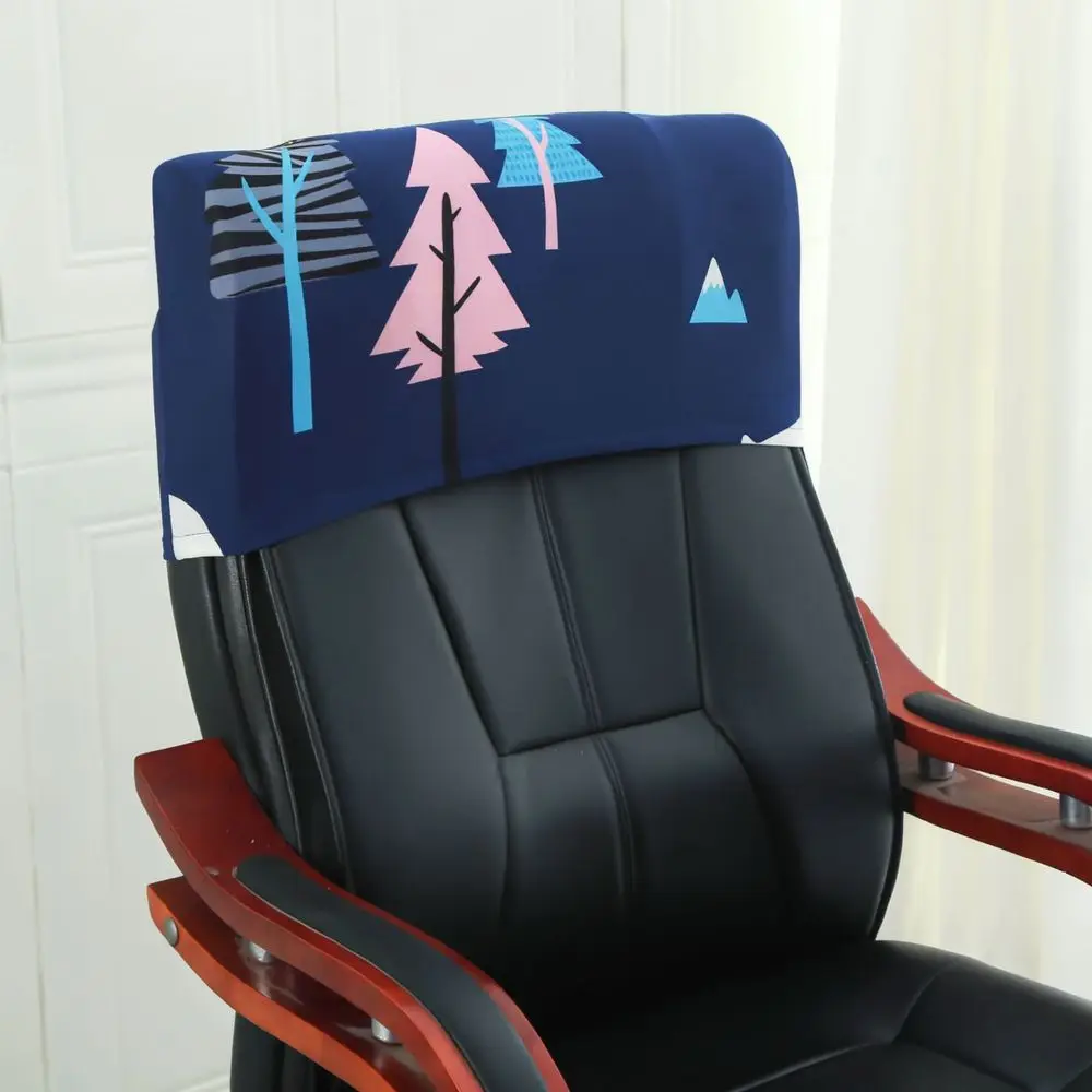 Washable Elastic Headrest Slipcover Office Chair Fabric Protector Dustproof Case For Computer Desk Seat Accessories