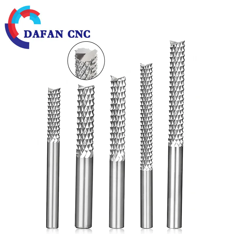 コーン形状超硬ソリッドエンドミル、3.175-10mmシャンク、DIY PCB/ベークライト/グラスファイバールータービット