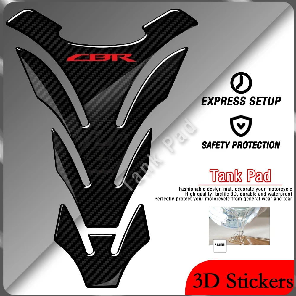 

3D resin carbon fiber exterior fuel tank gasket sticker decoration kit for Honda CBR 600/900/1000 models