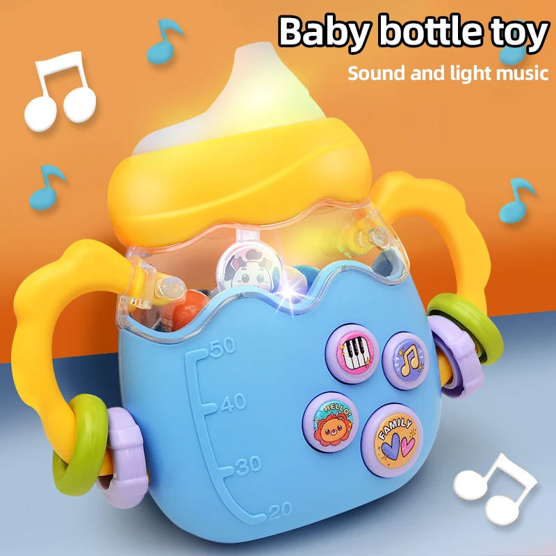 Baby Flasche Rassel Puzzle frühe Bildung Spielzeug Baby Teaser Schnuller Weihnachts geschenk Neugeborenen Griff Training Musik geschichte