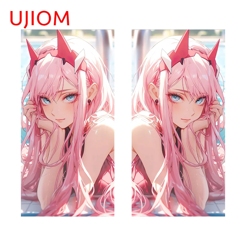 UJIOM Zero Two Graphics Wall Sticker Trendy Popular Funny Occlusion Scratch Edgy Decal Suitable For Cupboard Vestibulec Decor