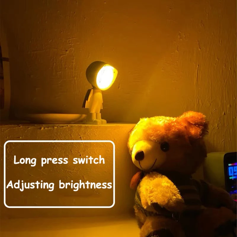 LED Seven Colors Light Sunset Light Astronaut Light Rainbow Projection Night Light 360Degree Rotation Rechargeable Ambient Light