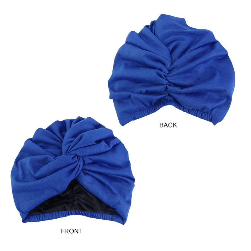 Twist Cross Turban For Women Muslim Cap Solid Color Headwear India Hat Casual Ladies Headscarf Bonnet Elastic Hair Accessories