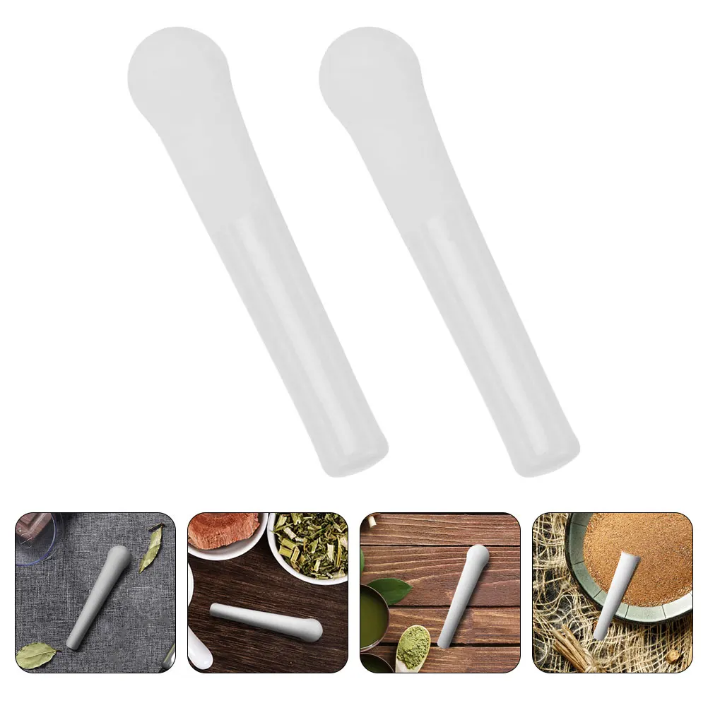 

2pcs Food Grinding Rod White Garlic Masher Pestle Manual Vegetable Pestle Medicine Vegetable Porcelain Kitchen Tools