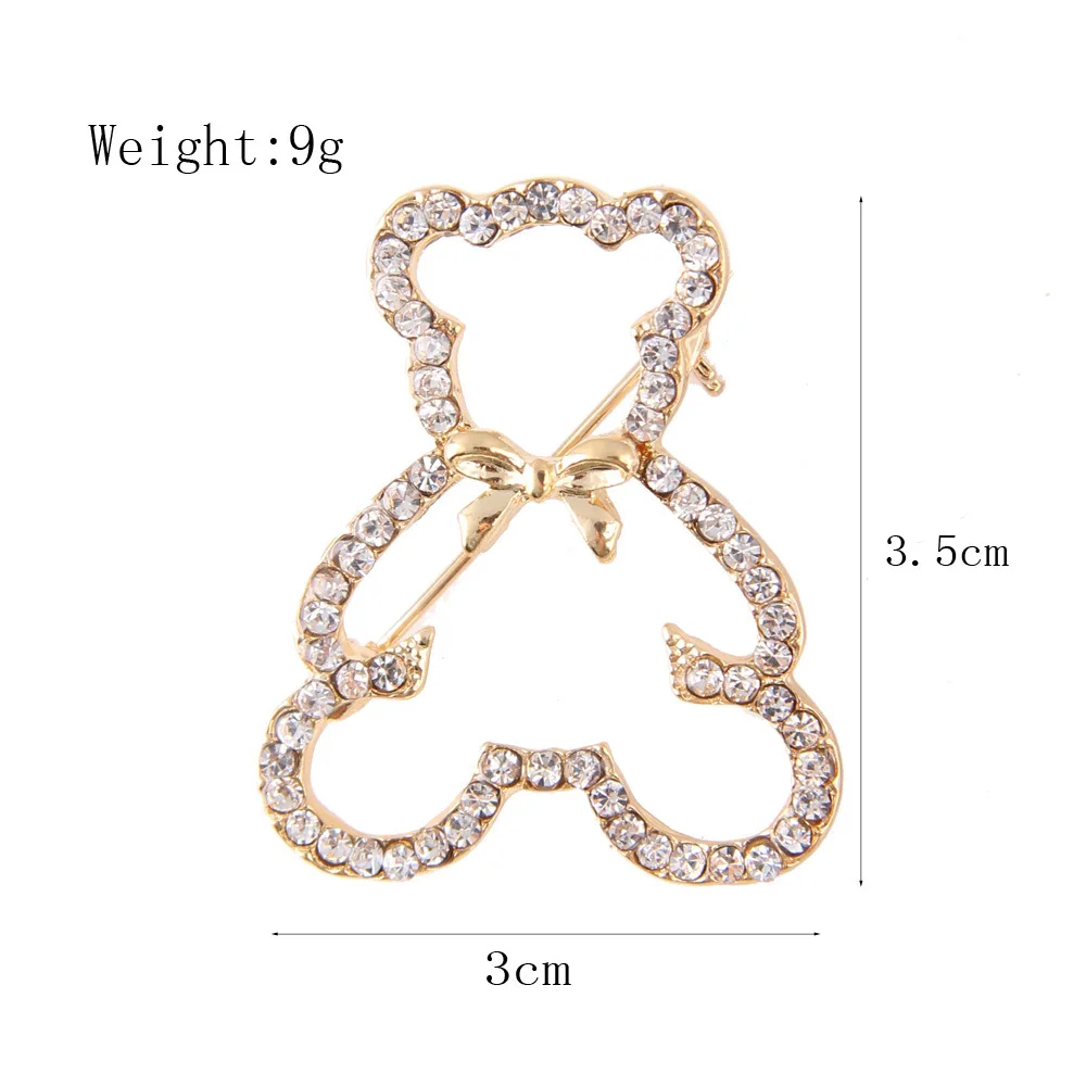 Bear Lovely 2 Colors Brooches For Women Men Hollow Out Little Bear Lapel Pin Animal Party Office Daily Clothing Bag Accesories