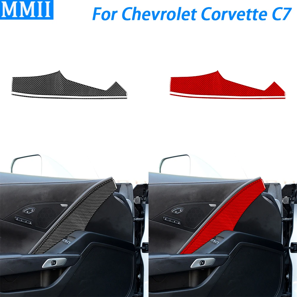 

For Chevrolet Corvette C7 2014-2019 Carbon Fiber Driver Side Door Panel Cover Trim Car Interior Decoration Accessories Sticker