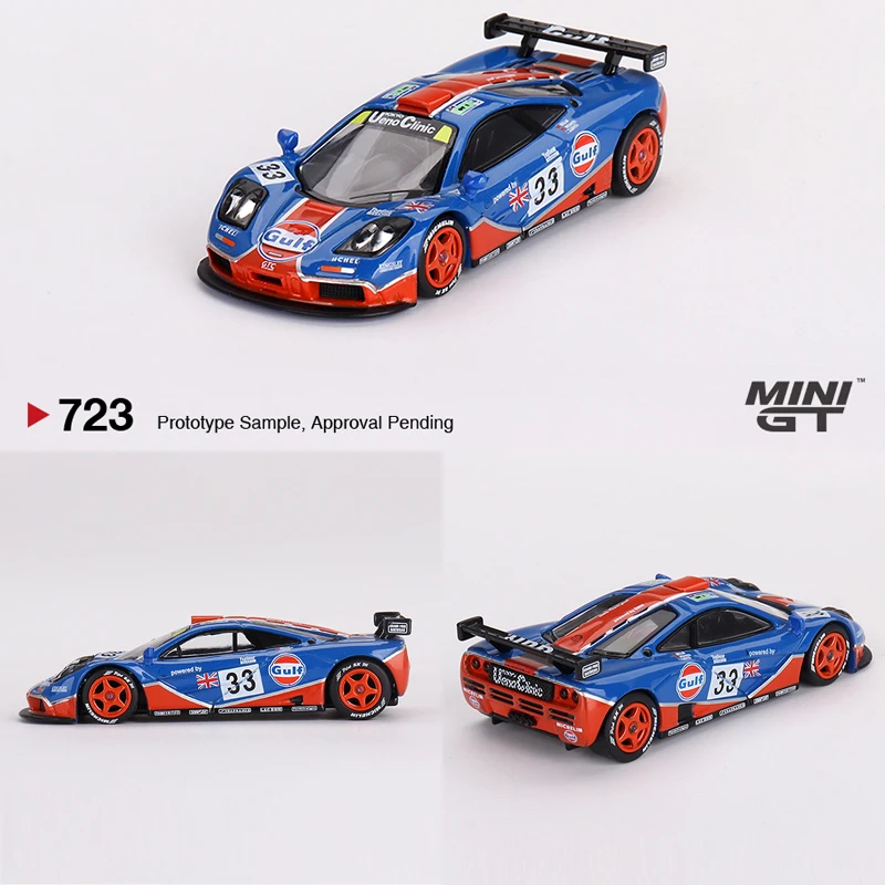 MINIGT 1:64 F1 GTR #33 1996 Le Mans 24Hr GULF MGT alloy car model 723