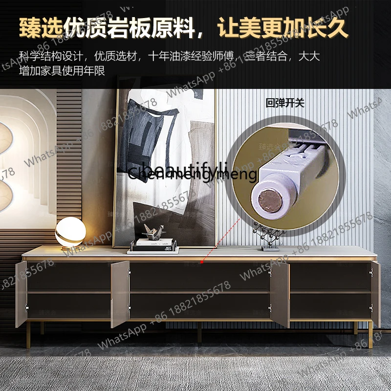 جديد وصول ضوء فاخر روك بلاطة تلفزيون خزانة طاولة القهوة مزيج غرفة المعيشة خزانة خشبية صلبة نموذج غرفة خزانة أرضية
