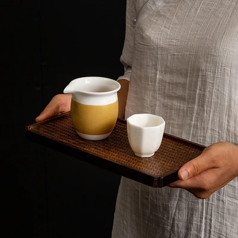 Bamboo Mat Noodle Tea Tray Dry Soaking Tray Woven Mat Noodle Coaster Kung Fu Tea Set coffee table decor