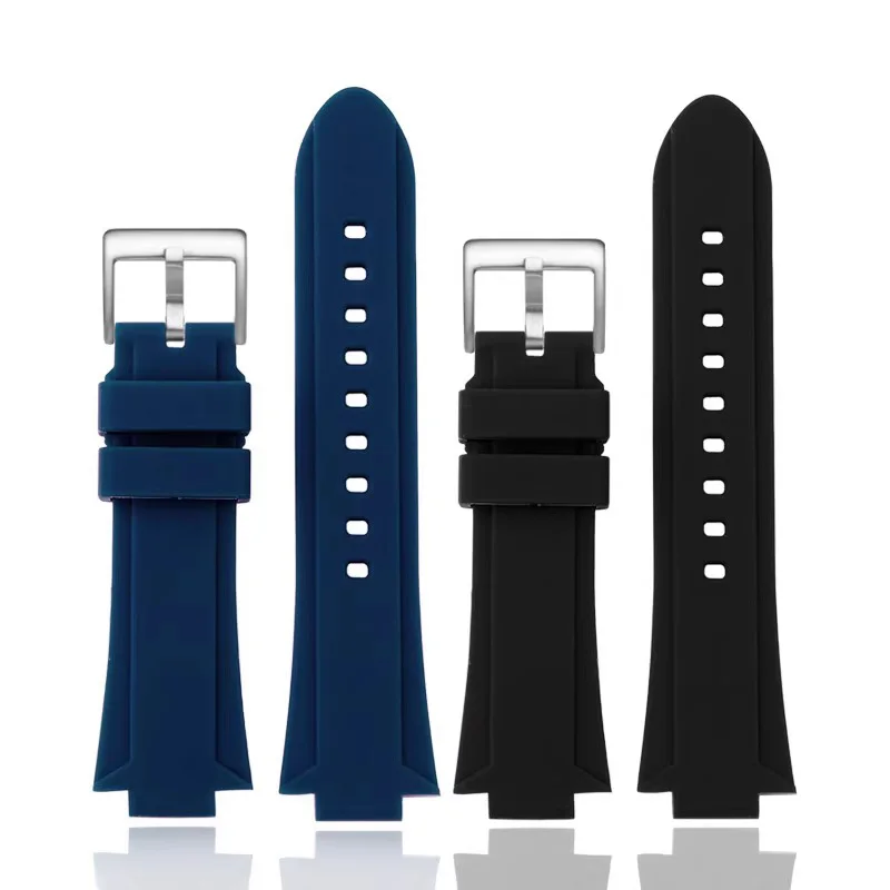 إكسسوارات رجالية لـ موريس لاكروا أيكون AI6008 AI6007 1018 1108 محدب تعديل حزام الساعات سوار ساعة سيليكون حزام سوار #6