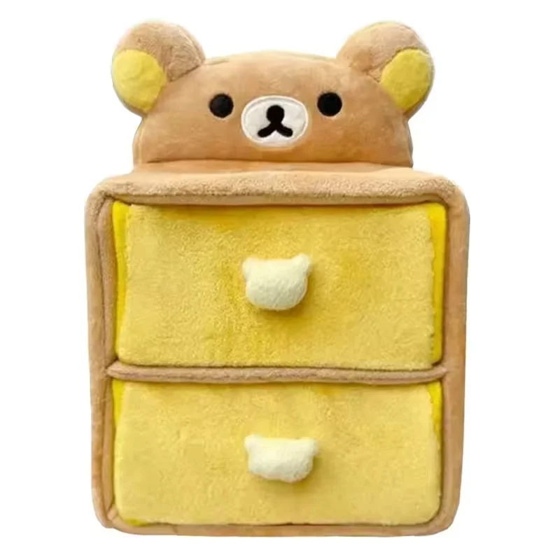 Kawaii  Cartoon Relaxed Bear Wardrobe/Drawer/Compartment Box Rilakkuma Fun Stationery Ornaments Desktop Storage Girlfriend Gift