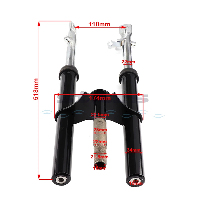 Motorcycle Front Forks Suspension with Triangle Shock Up and Down Clamp Fit for 50 50cc Xr50 Crf50 50 Xr Dirt Pit Bike