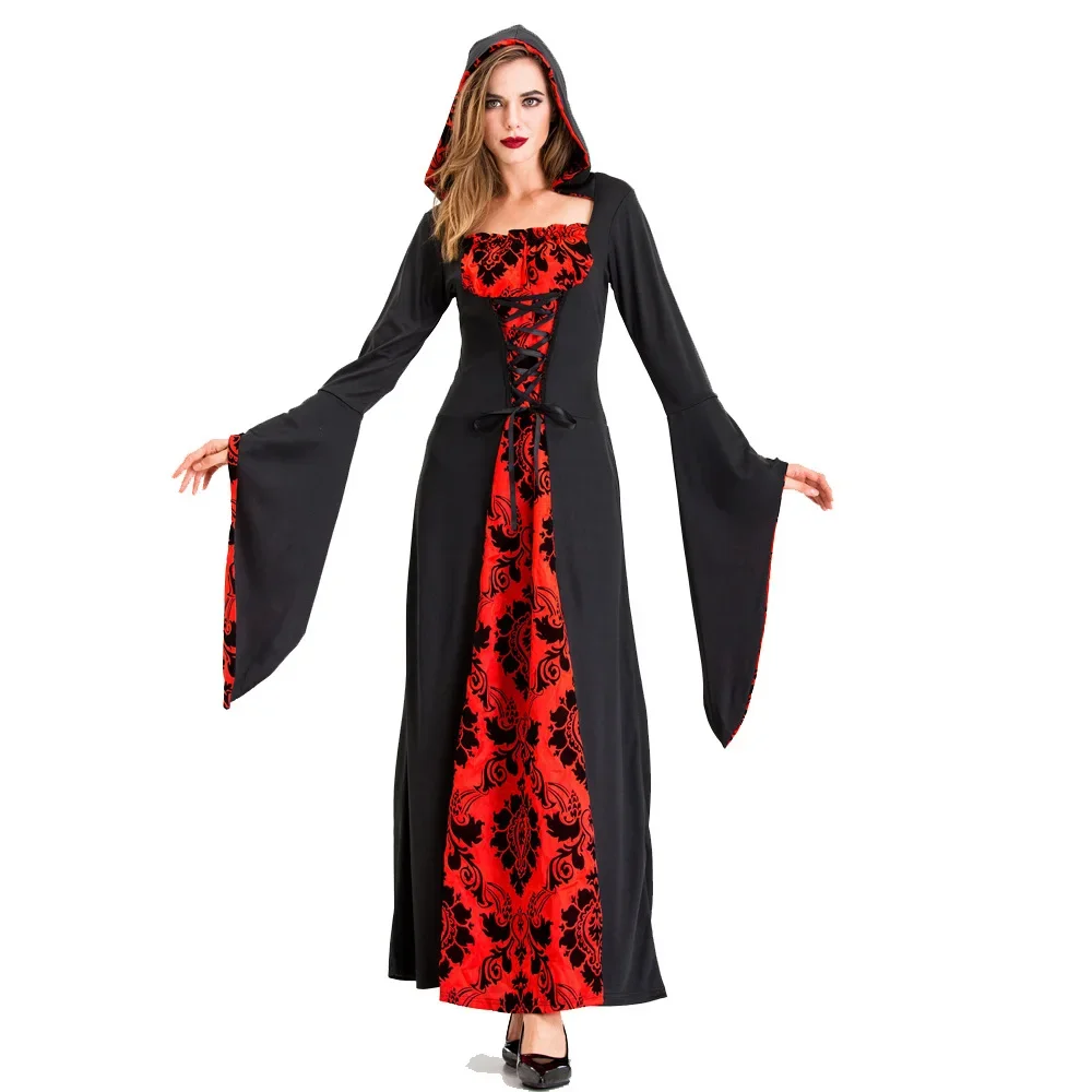 

Halloween Vampire Witch Costumes Women Sexy Death Ghost Cosplay Outfit Scary Cosplay Costume Party Cosplay Queen Dress Adult