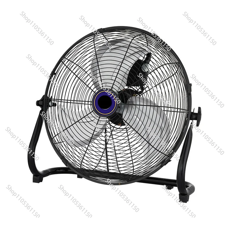 Floor fan Industrial wind Strong wind Metal shell base Installation-free electric fan Low noise button type