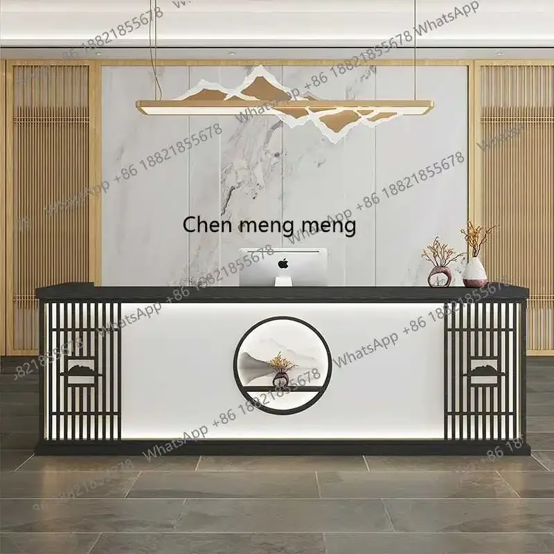 X188 الصينية فندق بار فندق مكتب الاستقبال B & B Caier حمام القدم متجر الخروج الصفحة مركز الصحة مكتب الاستقبال الخشب الصلب #4