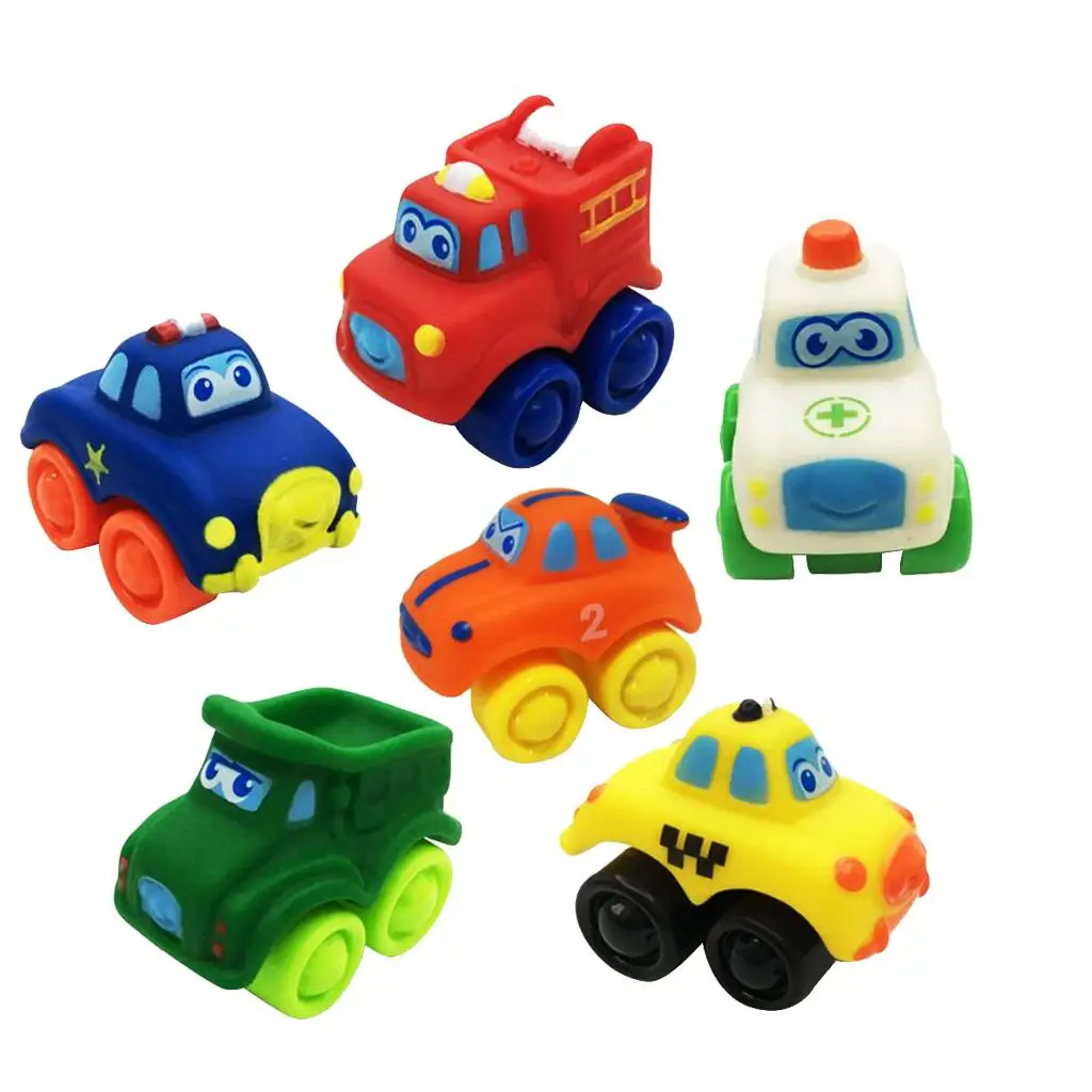 

MagiDeal Hot Sale 6 Pieces Kids Children Baby Rubber Plastic Model Car Vehicle Educational Toy Great Birthday Christmas Gift
