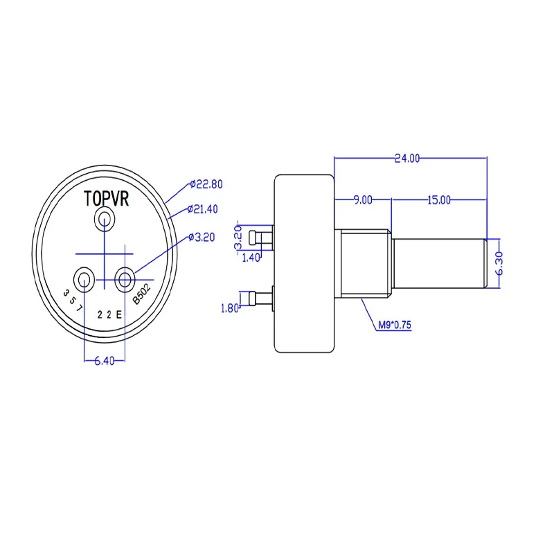 1 pz 360 gradi di rotazione TOPVR potenziometro in plastica conduttiva 357 22E B102 B202 B502 B103 rotazione di 360 gradi