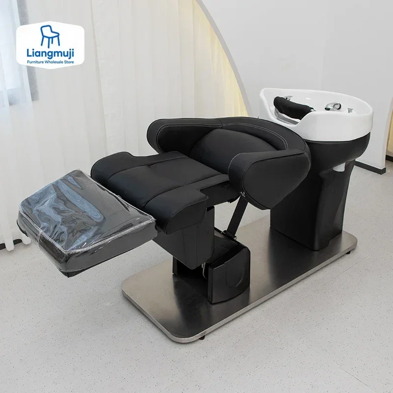 Sillones de Lujo para Barbería con Elevación Eléctrica, Sillones de Lavado de Cabello para Salón de Belleza, Muebles de Spa QF50SC