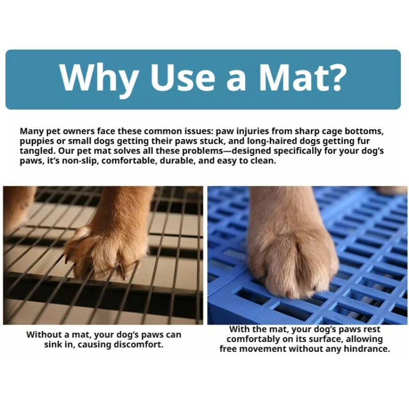Heavy Duty Pet Cage Grid Mat, Chew-Proof Breathable Cooling Floor Pad for Dog Cat Rabbit Crate, Non-Slip Kennel Liner view 3