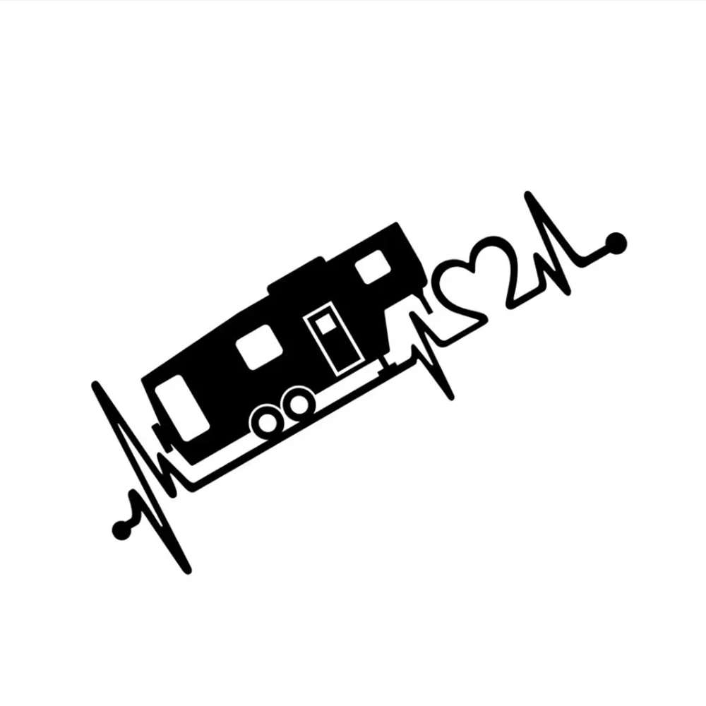 

Heartbeat Lifeline Vinyl Decal for Camper Van RV Bus Trailer Creative Travel Decor Stickers Waterproof Vehicle Accessories
