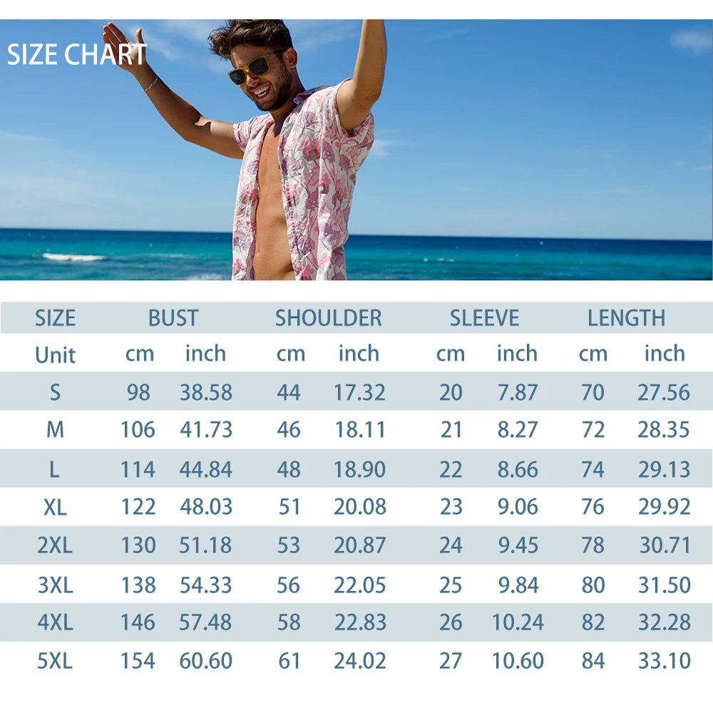 2024 Hawaii Men\'s Striped Short Sleeve Shirt Men\'s Casual Office Tops Oversized T Shirt Summer Men\'s Button Down Shirt 5Xl